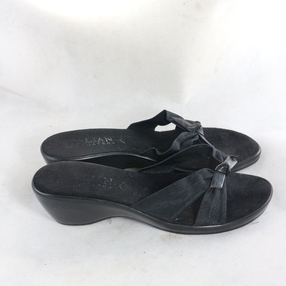 ITALIAN SHOEMAKERS Black Cross Strap Bow Sandals Sz 8 US Women - Picture 2 of 8